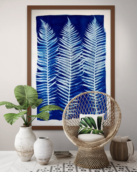 XXL Fern Cyanotypes