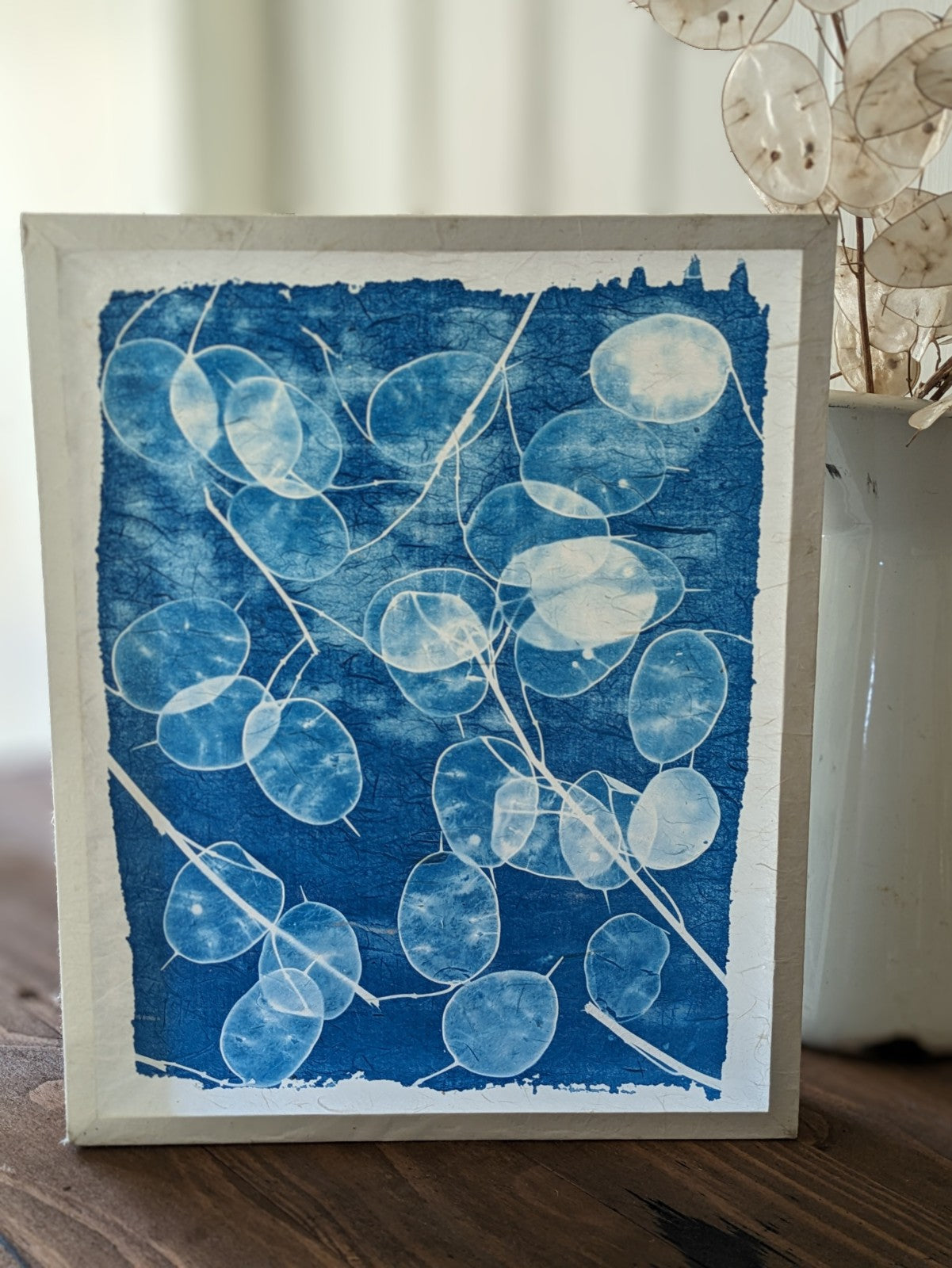 Mulberry paper cyanotype box frames